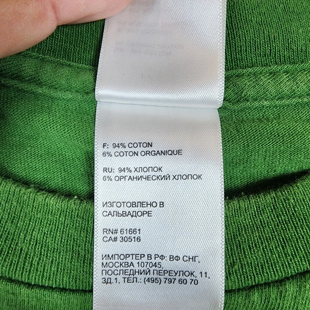 The North Face Mens Large Green Yellow Logo Graphic T-Shirt Short Sleeve Tee